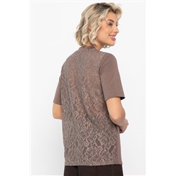 Футболка кружевная Нэсти (коричневая) Б14656-10М
