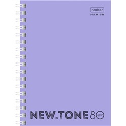 Записная книжка А6 80л спираль NEWtone PASTEL Лаванда пластик.обл Хатбер  80ЗК6A1гр_05019/100/Россия