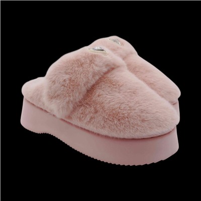 Тапочки меховые ZH010-2 розовые