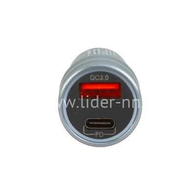 АЗУ 1 USB выход + Type-C (PD 3.0) 36W Quick Charge (5V-3.0A/9V-2.2A/12V-1.5A) MAIMI CC110 (графит)