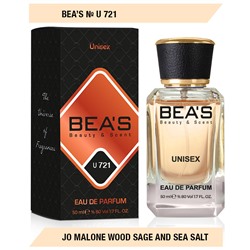 Beas U721 JM Wood Sage & Sea Salt edp 50 ml, Парфюм унисекс Beas U721 создан по мотивам аромата JM Wood Sage & Sea Salt