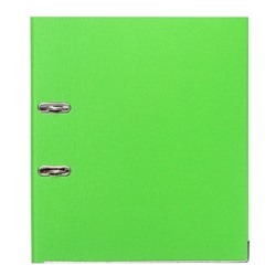 Папка-регистратор А4, 75 мм, Calligrata, ПВХ, тиснение «лен», металлическая окантовка, карман на корешок, собранная, светло-зеленая, микс