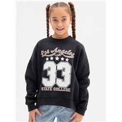 Свитшот "33" детский девочка графит