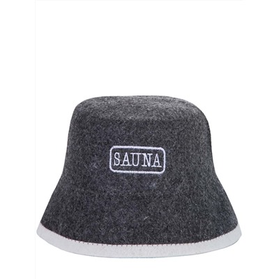 Шапка банная "Панама" с вышивкой, войлок серый