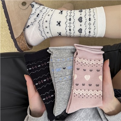 Cute Japanese knee socks, Korean style, mid-length