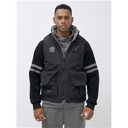 Жилет мужской утепленный спортивный черного цвета 15323Ch