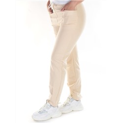 QB-83 BEIGE Брюки спортивные женские (95% хлопок, 5% стрейч) P&S