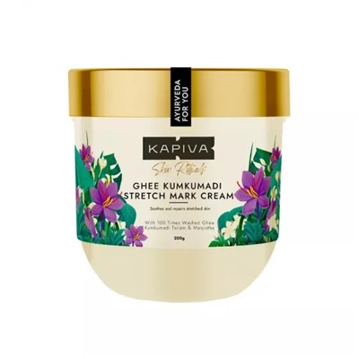 Крем от растяжек с Кумкумади и Гхи (200 г), Ghee Kumkumadi Stretch Mark Cream, произв. Kapiva