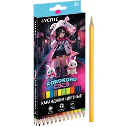 Карандаши 24цв "deVENTE. Korokoro" 2М 2,8мм шестигранные 5024534/6/Китай