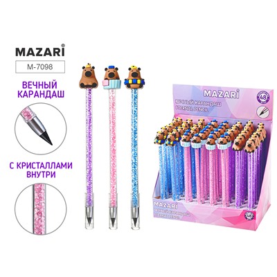 Карандаш вечный КАПИБАРЫ 3диз ассорти Mazari M-7098/48/Китай
