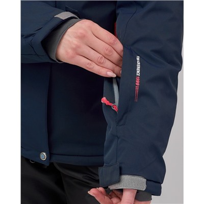 Горнолыжный костюм женский зимний УЦЕНКА темно-синего цвета 02810TS