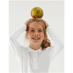 School Girls' Pure Cotton Polo Shirt (2-18 Yrs)