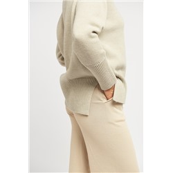 Свитер меринос Гранж ЖЕН, серый жемчуг