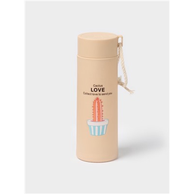 Бутылка для воды «Кактус», 420 мл, h=19.5 см, стекло, пластик, рисунок МИКС