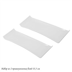 118-029 Набор из 2 прямоугольных блюд 35,5см BIANCO в под.уп.(х18)Фарфор