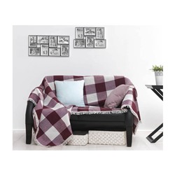 Покрывало Накидка на Диван 180x230 см. 100% Хлопок Koltuk Örtüsü Naturel Dama Bordo