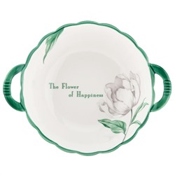 "Зе Флауэр оф Хепинис (The Flower of Happiness)" Салатник фарфоровый 1л, 23,7х19х7см, фигурный, с ручками, с деколью, отводка (Китай)