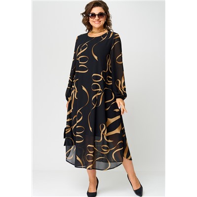 Платье EVA GRANT 7281 черно-бежевый