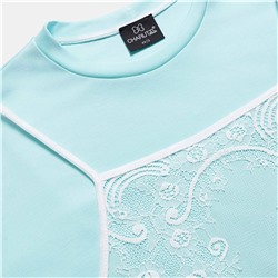 Футболка оверсайз, Модный тандем (мятный 2 в 1)