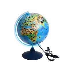 Интерактивный глобус зоогеографический с подсветкой 250 мм