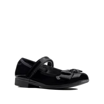 Kids' Leather Riptape Bow Mary Jane Shoes (Kid size 10-2.5)
