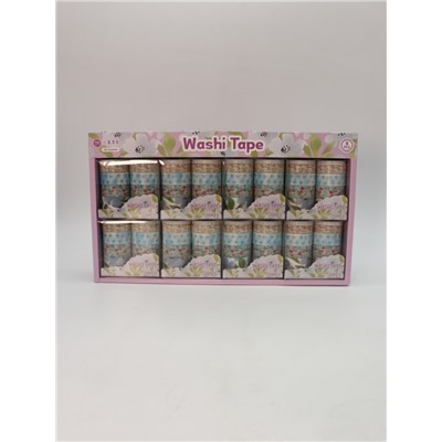 Набор декоративного скотча 10 шт. "Flower power", blue, шоу-бокс 8 шт.