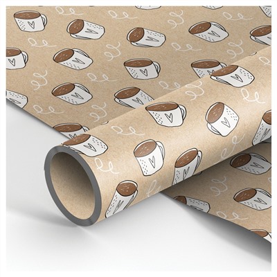 Бумага упаковочная крафт 70*100см MESHU Morning coffee 70г/м2 MS_46375/Россия