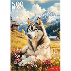 Пазлы 500 "Собака в горах"