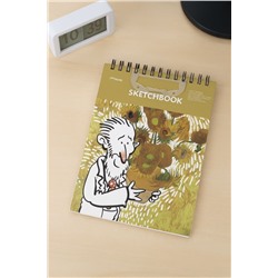 Скетчбук (B5) "Vincent with sunflowers", yellow (18*25) 30 л. 130 г/м