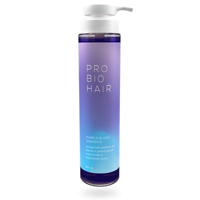 PRO BIO HAIR PURPLE BLOND SHAMPOO, оттеночный шампунь для осветленных волос, 350  мл