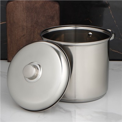 Кастрюля Magistro Grande, 5.5 л, металлическая крышка, капсульное дно, индукция, нержавеющая сталь