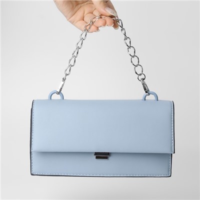 Цепочка для сумки, с карабинами, металлическая, плоская, 19×15 мм, 30 см, цвет серебряный