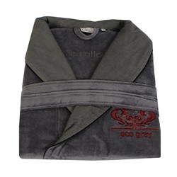 Халат Велюровый Мужской (L) Lyra Antrasit  Bay Large Bornoz- EcoCotton