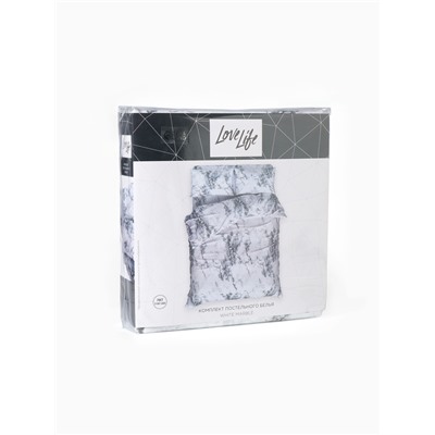 КПБ LoveLife евро White marble 200*217см, 215*240см,50*70см-2 шт, микрофибра,100% п/э