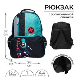 Рюкзак школьный, 37×26×13 см, эргономичная спинка, Calligrata TOP «Аниме боец»