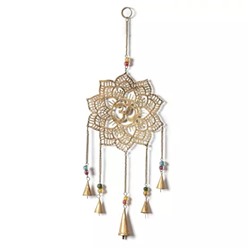 Настенные колокольчики Лотос, Wind Chime Wall Hanging Lotus (20 x 10 Inches), произв. Duli