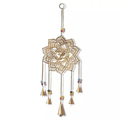 Настенные колокольчики Лотос, Wind Chime Wall Hanging Lotus (20 x 10 Inches), произв. Duli