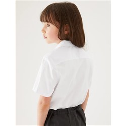 2pk Girls’ Slim Fit Pure Cotton School Shirts (2-18 Yrs)