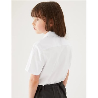 2pk Girls’ Slim Fit Pure Cotton School Shirts (2-18 Yrs)