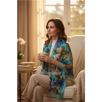 Шарф шифоновый с цветочным принтом Арт 0981/3