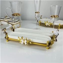 163-042 Набор из 2 овальных блюд 30,5см на подставке MELODY в под.уп.(х10)Фарфор, металл