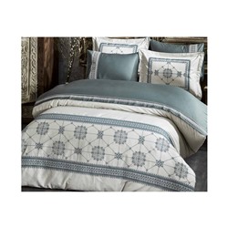 2 сп. Евро Комплект Постельного Белья Cotton Saten Belis Yeşil Çift - EcoCotton