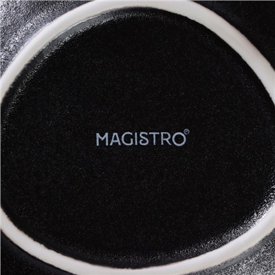 Салатник Magistro Carbon, 15.5×13.5 см, фарфор, чёрный
