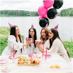 Колпак бумажный Happy Birthday, в наборе 6 шт.