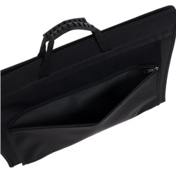 Папка для чертежей и рисунков для художников А3, 470 х 350 х 40 мм, с ручками, каркасная, текстильная, "Вдохновение" 1B31, карман, чёрная