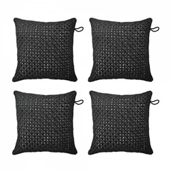 Набор черных чехлов для подушек (4 шт), TOFTO Cushion Cover Black Outdoor/Indoor Set, произв. IKEA