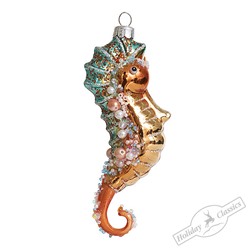Морской конек аквамарин (стекло) 5х3х12,5 см