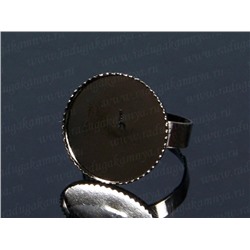 Основа для кольца, 19*19мм, цв.черный никель