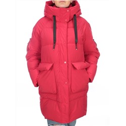 2197 RED Пуховик женский зимний AIKESDFRS (холлофайбер)