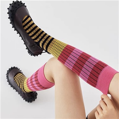 Retro fashionable demi-season cotton socks for men and women, internet celebrity